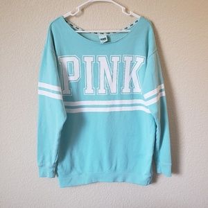 Victoria's Secret PINK Light Teal Crew Neck